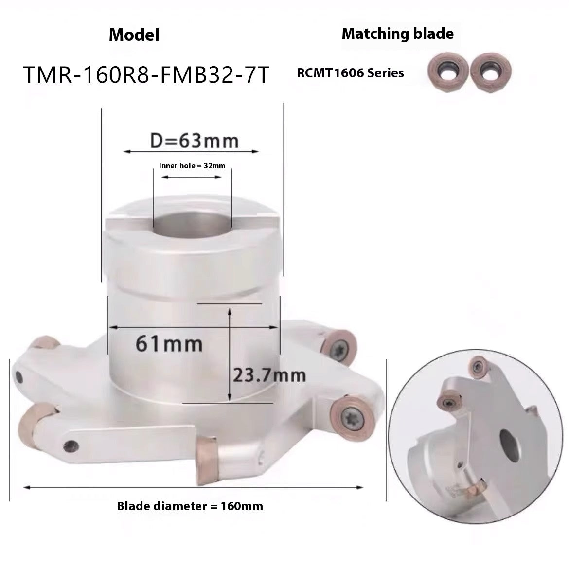 2067-CNC machining center TMR round nose T-slot milling cutter bar arc R2.5R3R4R5R6 slotted side and side cut shank Shandong Denso Pricision Tools Co.,Ltd.